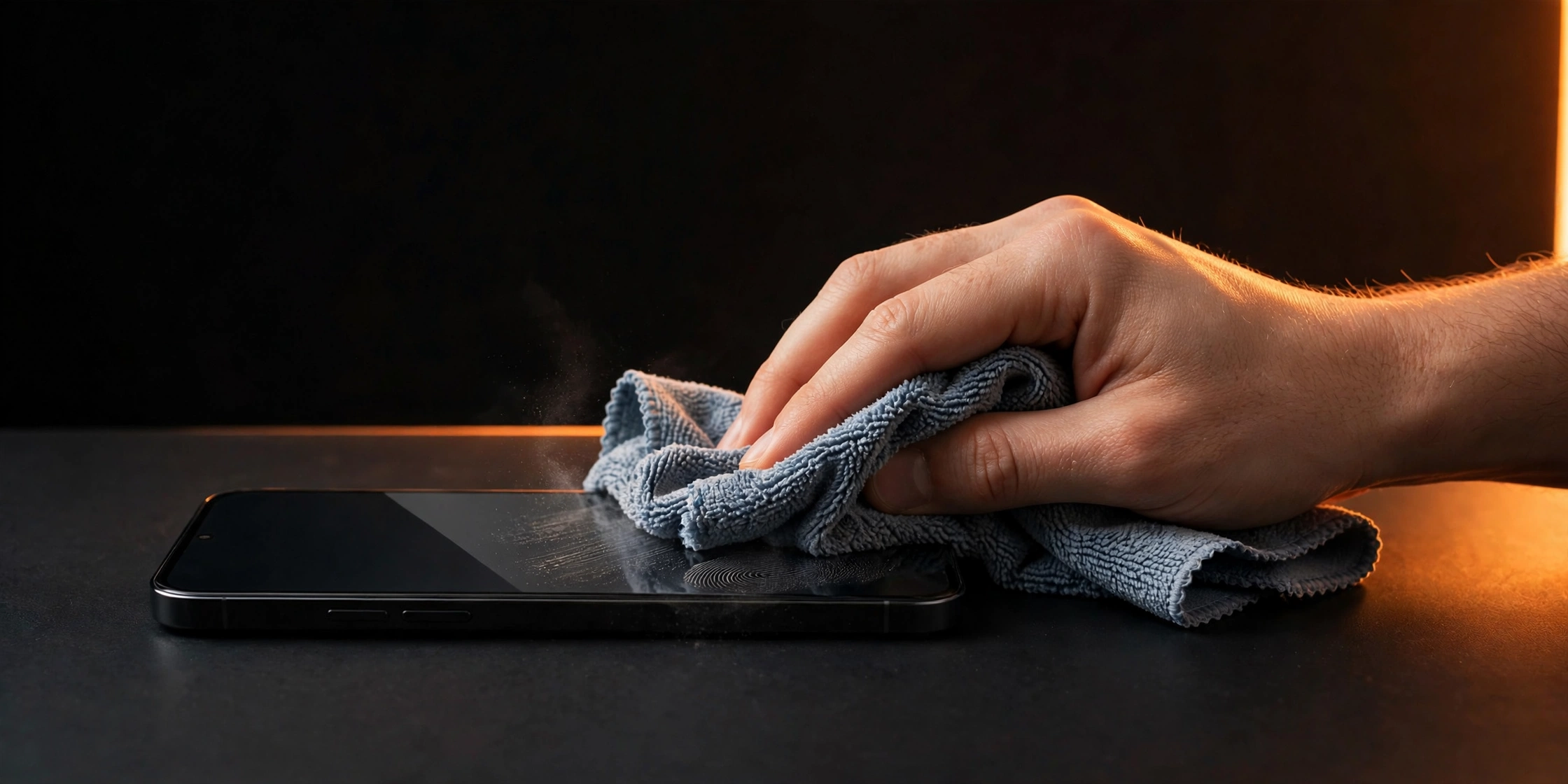 Kain microfiber membersihkan layar HP
